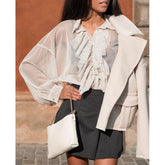 Cristina - Pochette Donna in Vera Pelle – Doppia Catena, Made in Italy